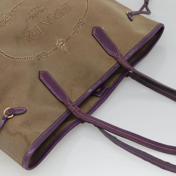 PRADA Hand Bag Canvas Khaki - Picture 6 of 12